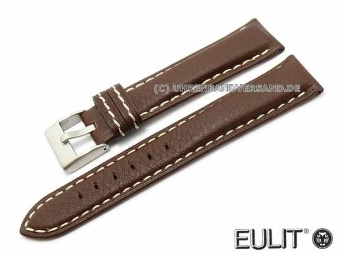 Uhrenarmband XL -Imola- 24mm dunkelbraun Rindleder genarbt von EULIT (Schlie�enansto� 22 mm) - Bild vergr��ern 