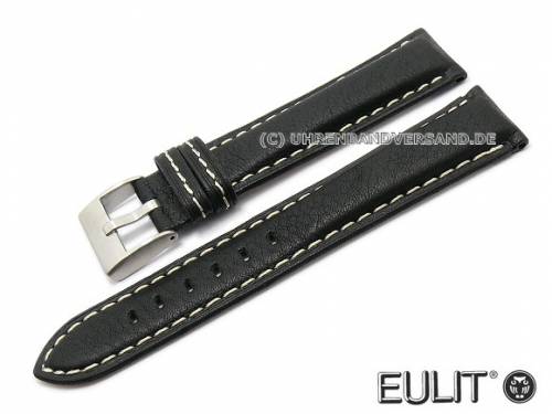 Uhrenarmband -Imola- 18mm schwarz Rindleder genarbt von EULIT (Schlie�enansto� 16 mm) - Bild vergr��ern 