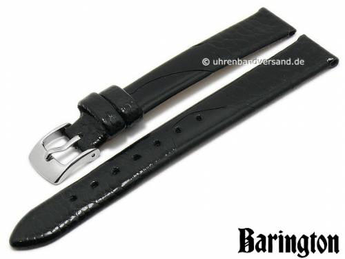 Uhrenarmband 14mm schwarz echt Strau�en-Bein von BARINGTON (Schlie�enansto� 12 mm) - Bild vergr��ern 