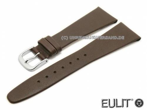 Uhrenarmband 22mm dunkelbraun EULIT -Natina Clip- fester Steg glatt ohne Naht (Schlie�enansto� 14 mm) - Bild vergr��ern 