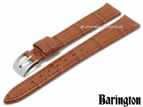 Uhrenarmband -Kroko-Print- 13mm mittelbraun Leder Kroko-Pr�gung abgen�ht von BARINGTON (Schlie�enansto� 12 mm) - Bild vergr��ern 