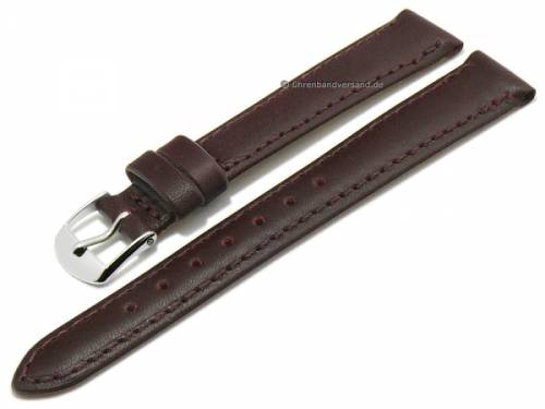 Uhrenarmband -Kalb Resisto- 15mm bordeaux Leder glatt abgen�ht MADE IN GERMANY von BARINGTON (Schlie�enansto� 14 mm) - Bild vergr��ern 