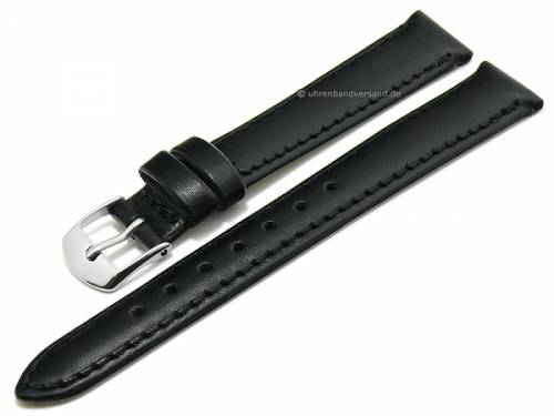 Uhrenarmband -Kalb Resisto- 10mm schwarz Leder glatt abgen�ht MADE IN GERMANY von BARINGTON (Schlie�enansto� 08 mm) - Bild vergr��ern 