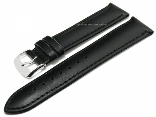 Uhrenarmband -Kalb Resisto- 16mm schwarz Leder glatt abgenht MADE IN GERMANY von BARINGTON (Schlieenansto 14 mm) - Bild vergrern 