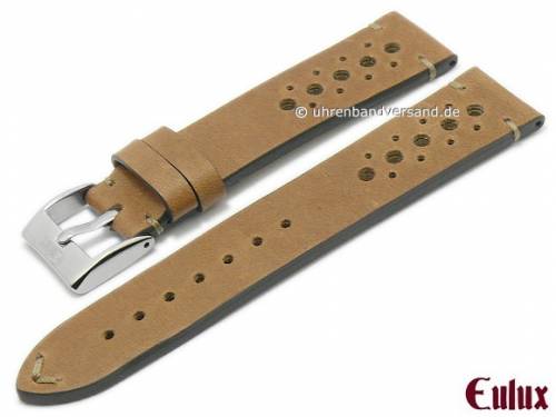 MADE IN GERMANY: Uhrenarmband -Cavallo- 20mm & 22mm schwarz & braun  Pferdeleder vegetabil gegerbt EULUX - Bild vergr��ern 