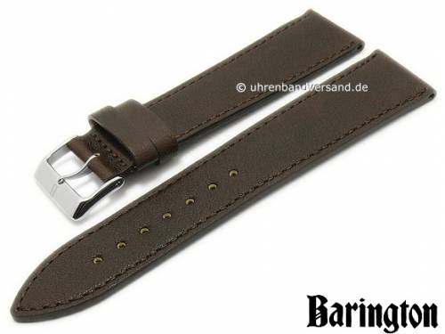 Uhrenarmband -Bauhaus- 22mm dunkelbraun sehr weiches Leder genarbt matt abgen�ht von BARINGTON (Schlie�enansto� 20 mm) - Bild vergr��ern 