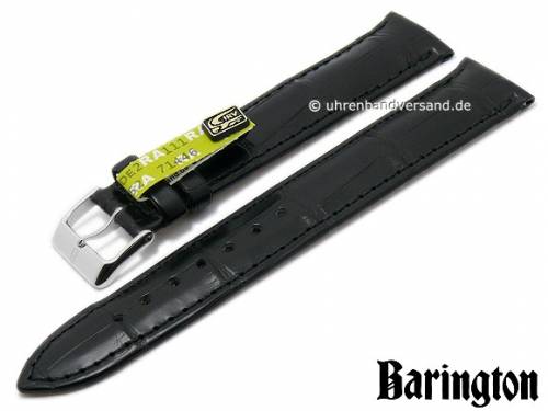 Uhrenarmband XL 22mm schwarz echt Alligator abgen�ht von BARINGTON (Schlie�enansto� 20 mm) - Bild vergr��ern 
