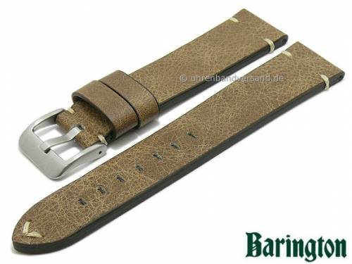 Uhrenarmband -Vintage- 18mm beige Leder Antik-Look genarbt helle Naht von BARINGTON (Schlie�enansto� 16 mm) - Bild vergr��ern 
