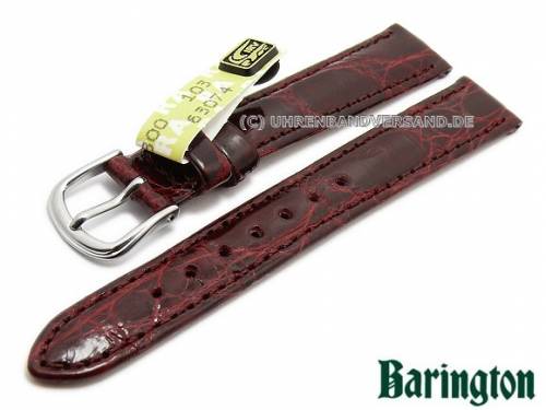 Uhrenarmband 14mm bordeaux Barington echt Krokodilleder gl�nzend (Schlie�enansto� 12 mm) - Bild vergr��ern 