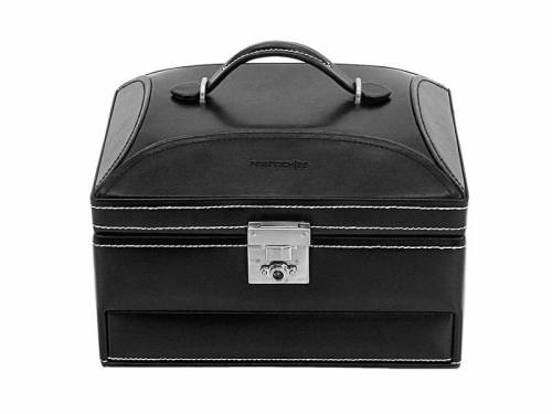 Uhren- & Schmuckkoffer -London- schwarz Leder fr 2 Uhren, Schmuck, Manschettenknpfe usw. - Bild vergrern 