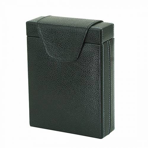 Uhrenetui schwarz f�r bis zu 2 Armbanduhren echt Leder - Bild vergr��ern 