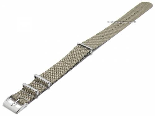 Uhrenarmband -Field Cotton- 21mm taupe Textil/Nylon Durchzugsband im NATO-Style von FLUCO (Schlie�enansto� 21 mm) - Bild vergr��ern 