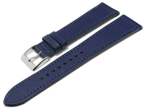 Uhrband -Caviar- 20mm dunkelblau Leder extravagant gepr�gt abgen�ht MADE IN GERMANY von FLUCO (Schlie�enansto� 16 mm) - Bild vergr��ern 