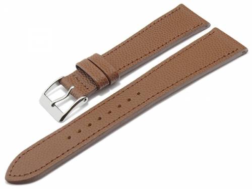 Uhrband -Caviar- 20mm mittelbraun Leder extravagant geprgt abgenht MADE IN GERMANY von FLUCO (Schlieenansto 16 mm) - Bild vergrern 