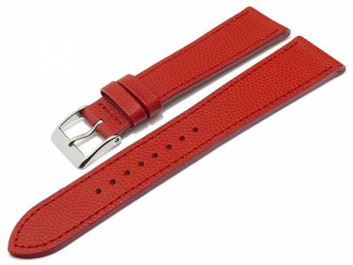 Uhrband -Caviar- 20mm rot Leder extravagant geprgt abgenht MADE IN GERMANY von FLUCO (Schlieenansto 16 mm) - Bild vergrern 