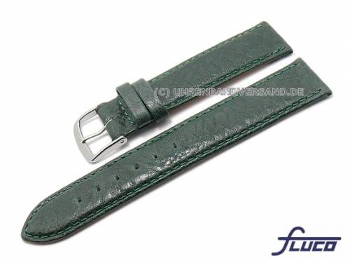 Uhrenarmband -Record- 18mm dunkelgr�n Rindleder genarbt von Fluco (Schlie�enansto� 16 mm) - Bild vergr��ern 