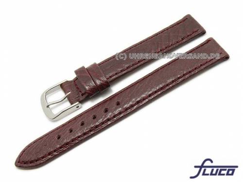 Uhrenarmband -Record- 12mm bordeaux Rindleder genarbt von Fluco (Schlie�enansto� 12 mm) - Bild vergr��ern 