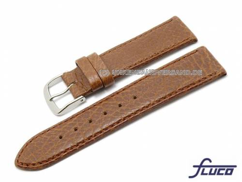 Uhrenarmband XS -Record- 20mm mittelbraun Rindleder genarbt von Fluco (Schlie�enansto� 18 mm) - Bild vergr��ern 