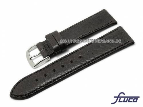 Uhrenarmband XS -Record- 20mm schwarz Rindleder genarbt von Fluco (Schlie�enansto� 18 mm) - Bild vergr��ern 