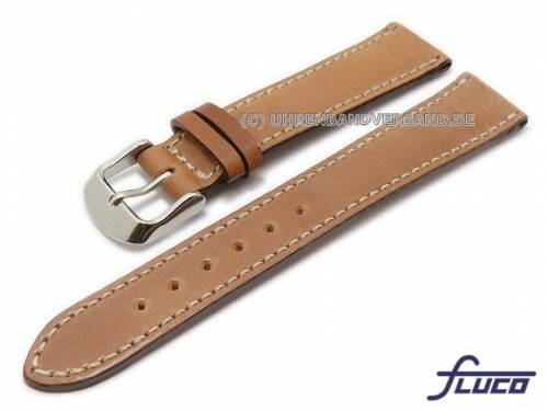 Uhrenarmband -Cordovan- 18mm hellbraun glatt Wulst von Fluco (Schlie�enansto� 16 mm) - Bild vergr��ern 