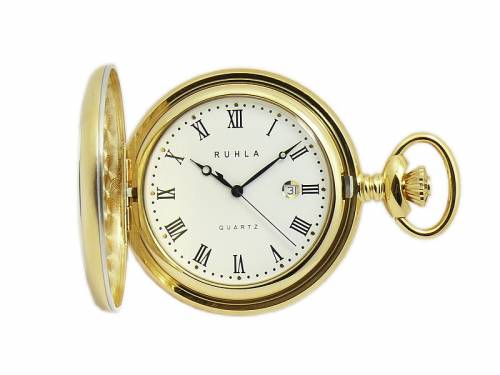 Elegante Savonette-Taschenuhr bicolor -Jger- von Uhren Manufaktur Ruhla (*GD*TU*) - Bild vergrern 