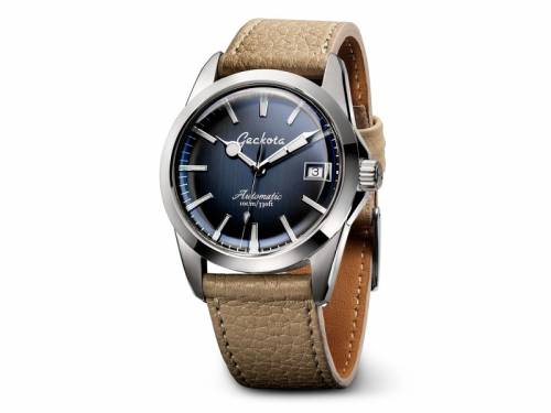Automatik-Armbanduhr klein Ziffernblatt dunkelblau von Geckota (*GK*AU*) - Bild vergr��ern 