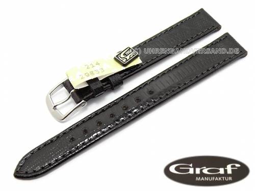 Uhrenarmband -Brazil- 11mm schwarz echt Teju-Eidechse glnzend von Graf (Schlieenansto 10 mm) - Bild vergrern 