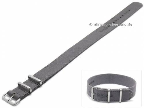 Uhrenarmband 20mm grau Canvas (Textil) Durchzugsband NATO-Style mit 2 Schlaufen von ZULUDIVER - Bild vergr��ern 