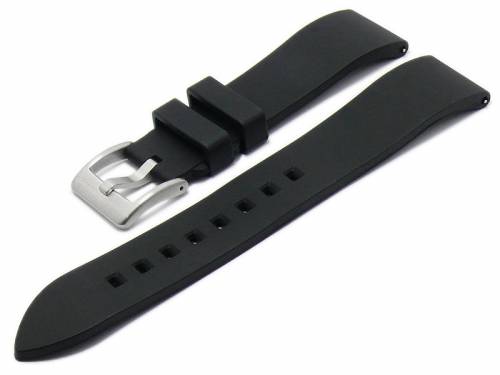 Uhrenarmband 20mm schwarz FKM-Rubber Zennor mit Schnellwechsel-Federstegen von ZULUDIVER (Schlie�enansto� 18 mm) - Bild vergr��ern 