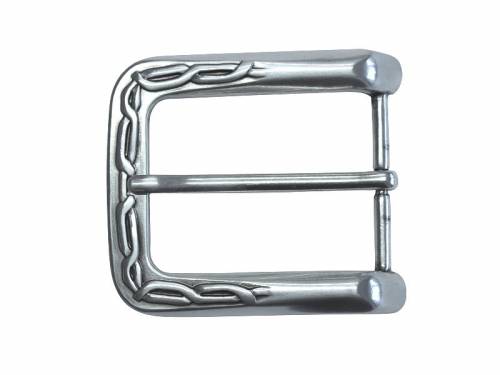 G�rtel-Dornschlie�e Metall silberfarben Knoten-Motiv passend f�r G�rtelbreite 40 mm - Bild vergr��ern 