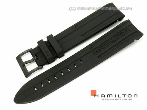 Ersatzband HAMILTON 21mm schwarz Rubber mit Rundansto� f�r H77585335, HZZ77575335 - Bild vergr��ern 