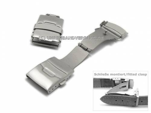 Sicherheitsfaltschlie�e (HeSFS-16) 20mm Titan geb�rstet mit seitlichen Dr�ckern - Bild vergr��ern 