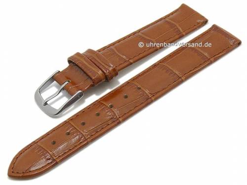 Uhrenarmband -Alligator Elegance- XL 20mm hellbraun Alligator-Prgung (Schlieenansto 20 mm) - Bild vergrern 