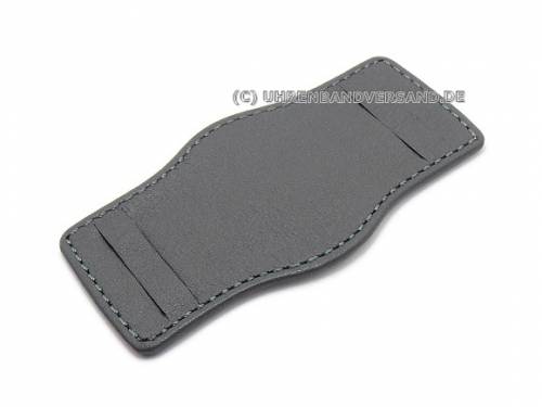 Lederunterlage f�r Uhrenarmb�nder aus Leder 16-18mm grau abgen�ht - Bild vergr��ern 