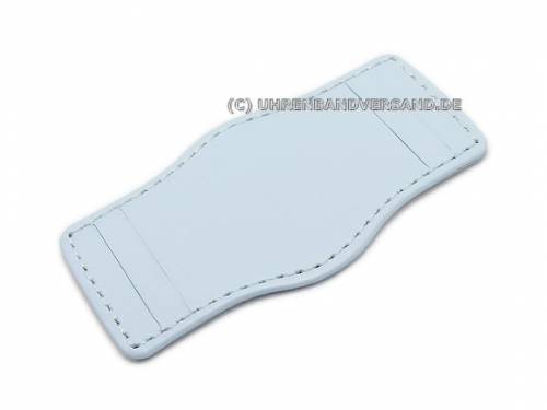 Lederunterlage f�r Uhrenarmb�nder aus Leder 16-18mm eisblau abgen�ht - Bild vergr��ern 