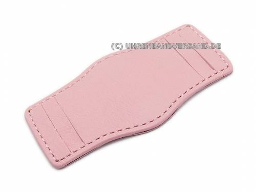 Lederunterlage f�r Uhrenarmb�nder aus Leder 20-24mm pink abgen�ht - Bild vergr��ern 