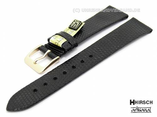 Manufakturband -Prestige- 20mm schwarz echt Eidechse ohne Naht Artisanal (Schlie�enansto� 14 mm) - Bild vergr��ern 
