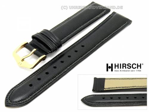 Uhrenarmband (015-75) ASCOT 18mm schwarz Leder Sattelnaht mit EASY-CLICK-Stegen von HIRSCH (Schlie�enansto� 16 mm) - Bild vergr��ern 