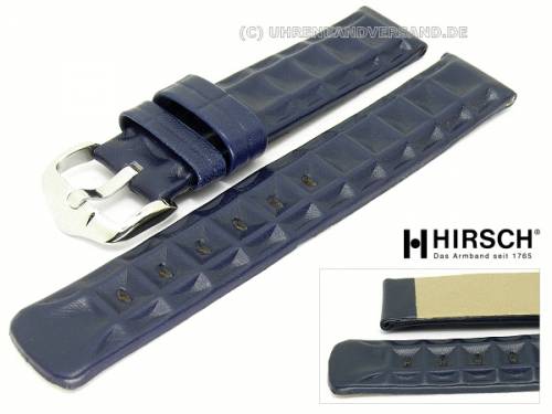 ABVERKAUF: Uhrenarmband -Aviator- 20mm dunkelblau extravagant ohne Naht von HIRSCH - Bild vergr��ern 