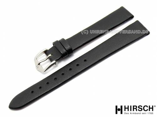 Uhrenarmband -Diamond Calf- 11mm schwarz glatt ohne Naht von HIRSCH (Schlie�enansto� 08 mm) - Bild vergr��ern 