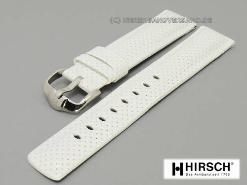 Uhrenarmband -Golfer- 18mm wei� Lochpr�gung von HIRSCH (Schlie�enanstoss 16 mm) - Bild vergr��ern 