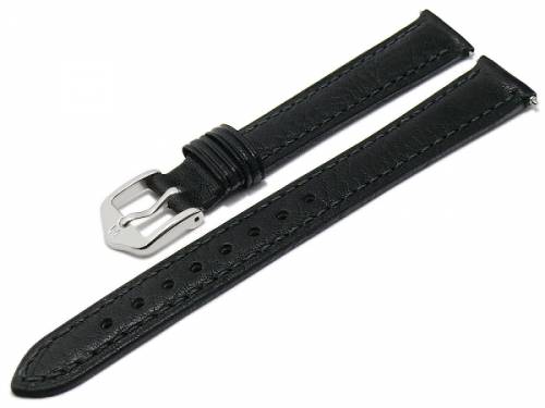 Uhrband (010-09) Camelgrain 15mm schwarz Leder, No-Allergy Spezial-Unterseite, EASY-CLICK v. HIRSCH (Schliee 14 mm) - Bild vergrern 