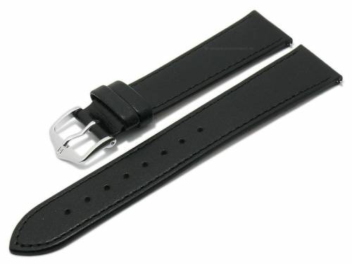 Uhrenarmband (034-75) Osiris 19mm schwarz Leder glatt mit EASY-CLICK-Stegen von HIRSCH (Schlie�enansto� 18 mm) - Bild vergr��ern 