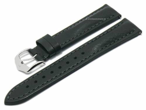 Uhrenarmband (049-02) Lucca 22mm schwarz Leder vegetabil genarbt mit EASY-CLICK-Stegen HIRSCH (Schlie�enansto� 20 mm) - Bild vergr��ern 