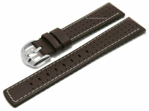 Uhrenarmband (091-50-75) Tiger 22mm d.braun Leder/Kautschuk Racing-Look EASY-CLICK-Stege HIRSCH (Schlie�enansto� 20 mm) - Bild vergr��ern 