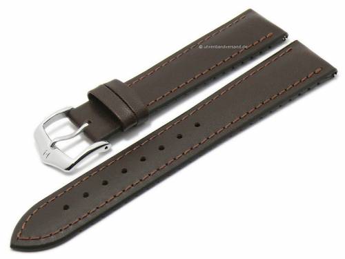 Uhrenarmband (092-50-02) James 18mm dunkelbraun Leder /Kautschuk glatt EASY-CLICK-Stege HIRSCH (Schlie�enansto� 16 mm) - Bild vergr��ern 