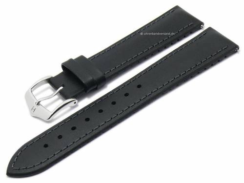 Uhrenarmband (092-50-02) James 19mm schwarz Leder /Kautschuk glatt matt EASY-CLICK-Stege HIRSCH (Schlie�enansto� 18 mm) - Bild vergr��ern 