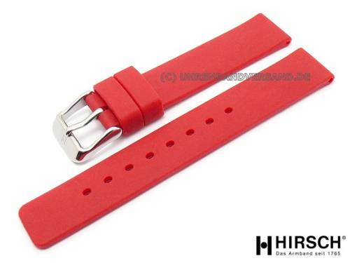 Uhrenarmband -Moon- 16mm rot Silikon von HIRSCH - Bild vergr��ern 