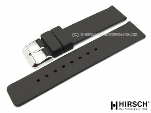 Uhrenarmband -Moon- 20mm schwarz Silikon von HIRSCH - Bild vergr��ern 