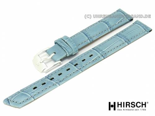 Damen-Uhrarmband -Princess- 12mm eisblau Alligatorprgung abgenht von HIRSCH (Schlieenanstoss 10 mm) - Bild vergrern 